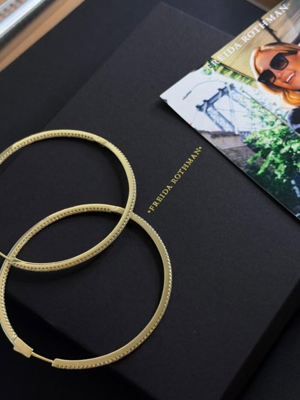 FREIDA ROTHMAN VAULT - Gold Big Hoops with Paves